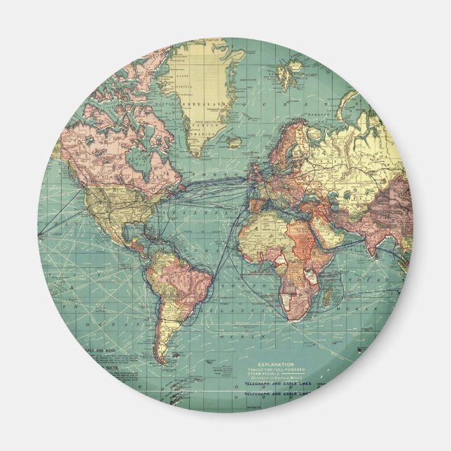 Weltkarte 1919 magnet (Vorne)