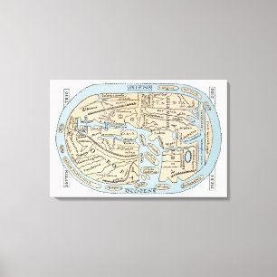 WELTKARTE 2. JAHRHUNDERT LEINWANDDRUCK