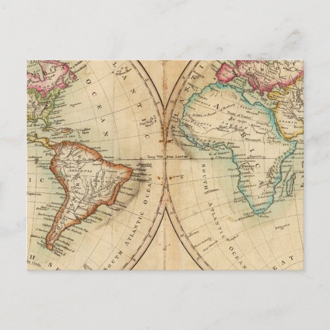 Weltkarte 3 postkarte (Vorderseite)