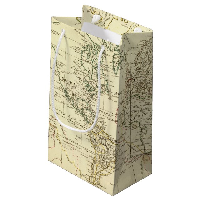Weltkarte 5 kleine geschenktüte (Rückseite Schrägansicht)