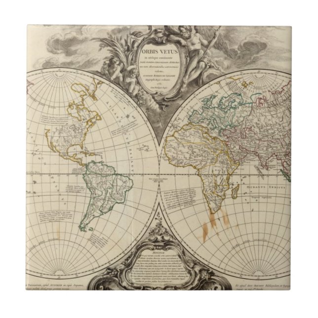Weltkarte 8 fliese (Vorderseite)
