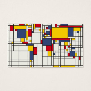 Weltkarte Abstrakt Mondrian Style