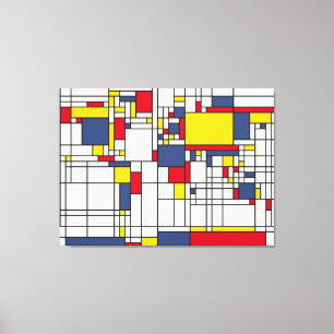 Weltkarte Abstrakt Mondrian Style Leinwanddruck