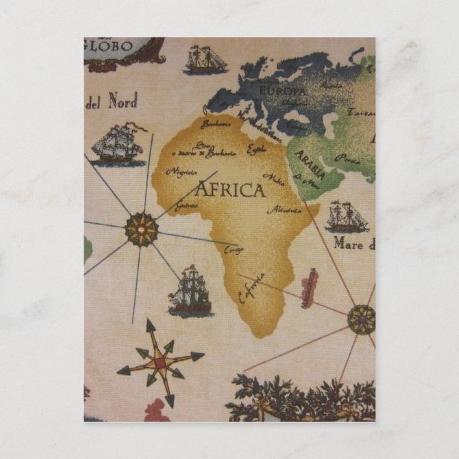 Weltkarte - Afrika Postkarte (Vorderseite)