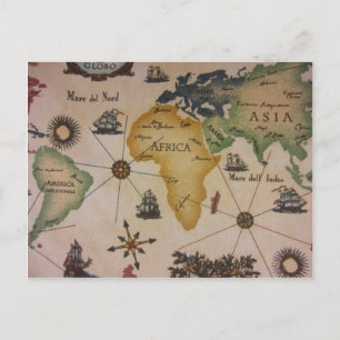 Weltkarte - Afrika Postkarte