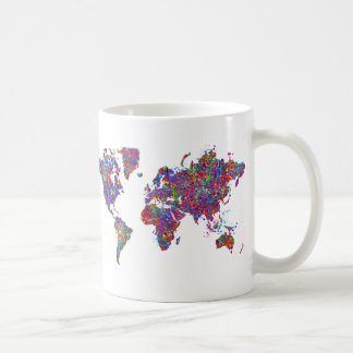 Weltkarte, Aktions-Malerei Kaffeetasse