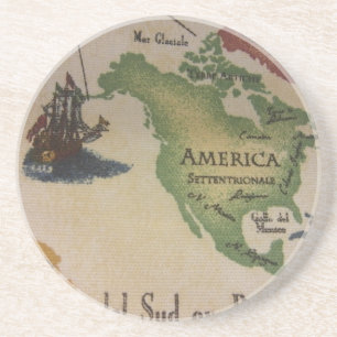 Weltkarte - Amerika Untersetzer