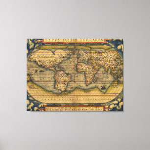 Weltkarte Antik Ortelius Europa Reise Leinwanddruck
