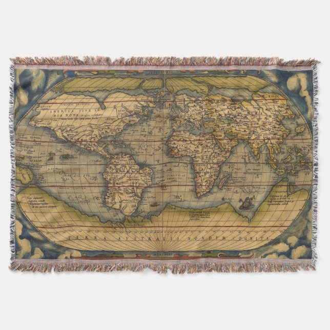 Weltkarte Antique Ortelius Decke (Vorderseite)