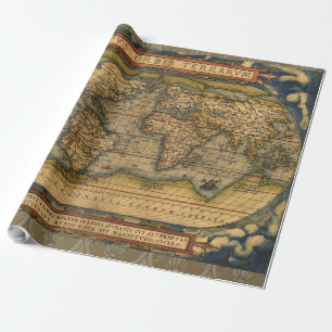 Weltkarte Antique Ortelius Geschenkpapier