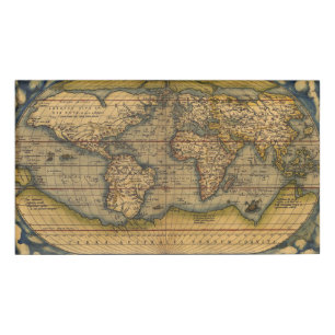 Weltkarte Antique Ortelius Namenschild