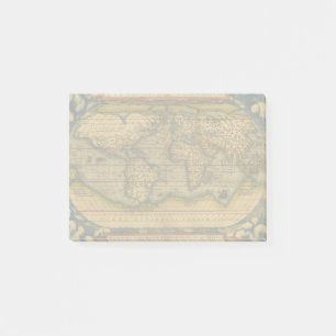 Weltkarte Antique Ortelius Post-it Klebezettel