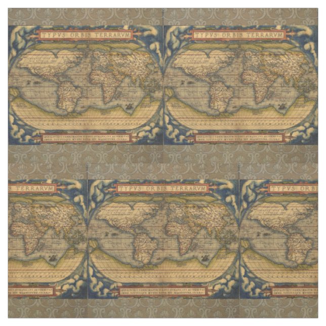 Weltkarte Antique Ortelius Stoff (Muster)