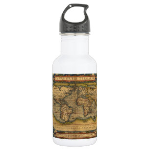 Weltkarte Antique Ortelius Trinkflasche