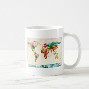 Weltkarte-Aquarelle Tasse