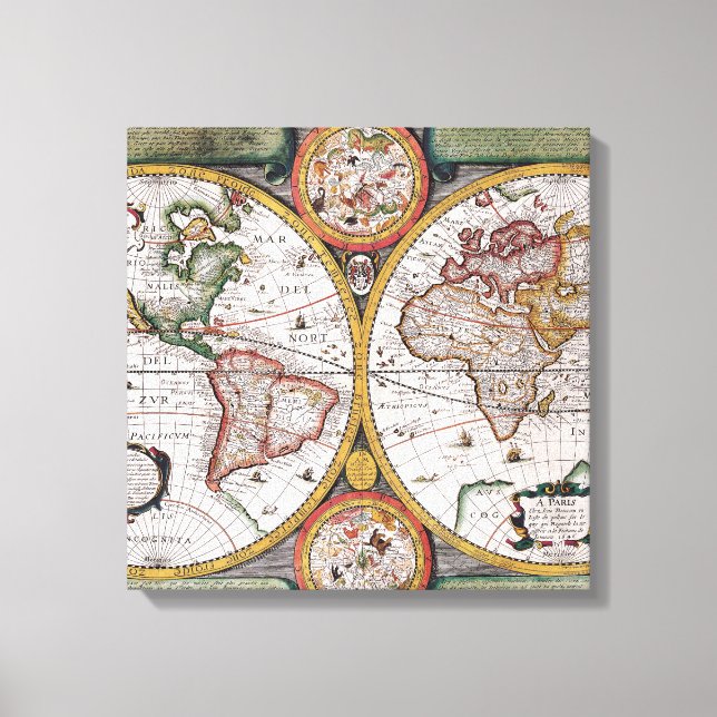 Weltkarte Art & Decke Wanddekoration überzogene Ca Leinwanddruck (Vorderseite)