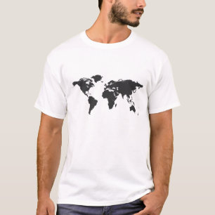 Weltkarte auf einem T - Shirt