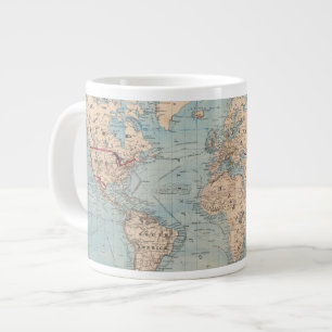 Weltkarte auf Mercators Projektion Jumbo-Tasse