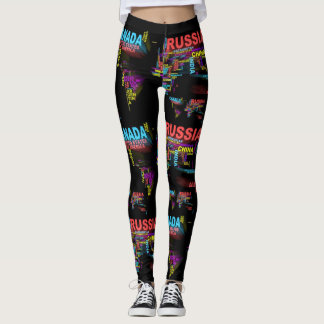 Weltkarte aus Ländernamen Leggings