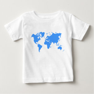 Weltkarte - Babyblau Baby T-shirt