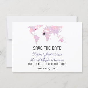 Weltkarte "Benutzerdefiniertes Ziel" Save the Date