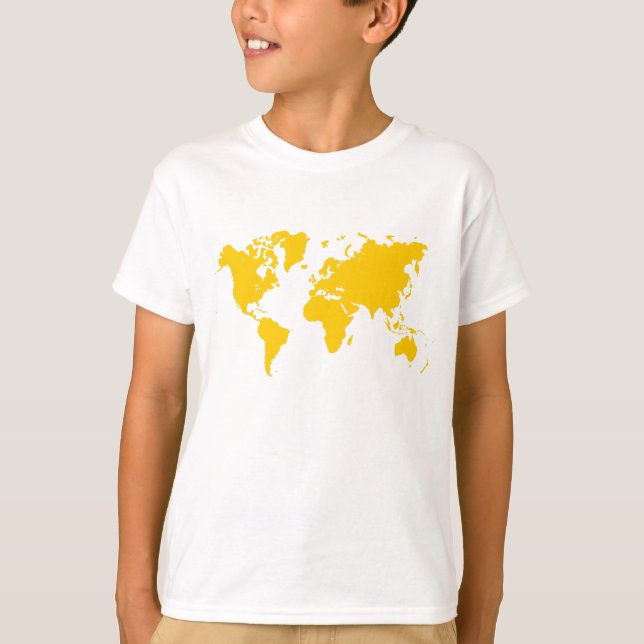 Weltkarte - Bernstein T-Shirt (Vorderseite)