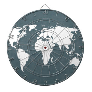 Weltkarte . blau und weiß dartscheibe