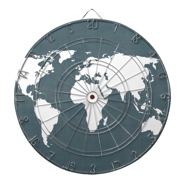 Weltkarte . blau und weiß dartscheibe (vorne)