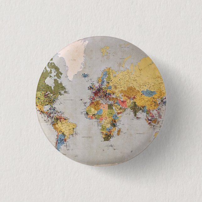 Weltkarte Button (Vorderseite)