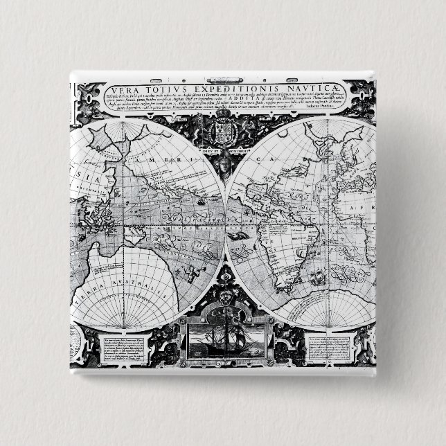 Weltkarte Button (Vorderseite)