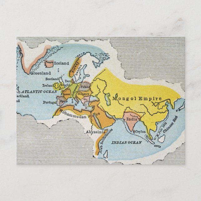 WELTKARTE, c1300. Postkarte (Vorderseite)