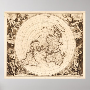 Weltkarte ca. 1713 (Planisphere Terrastre) Poster
