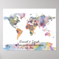 Weltkarte der Aquarellbilder für abstrakte Kunst