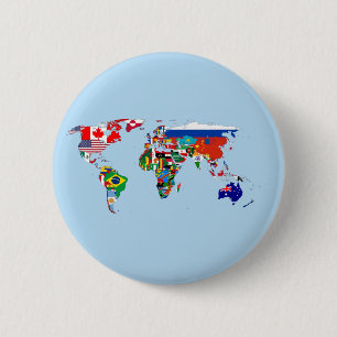 Weltkarte der Flaggen  Button