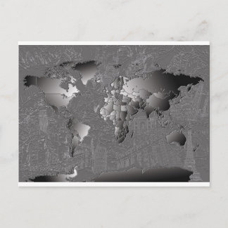 Weltkarte der Galaxie schwarz-weiß 5 Postkarte