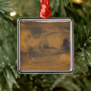 Weltkarte der Mars Roten Planeten per Satellit Ornament Aus Metall