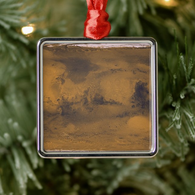 Weltkarte der Mars Roten Planeten per Satellit Ornament Aus Metall (Baum)
