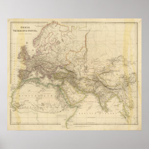 Weltkarte der östlichen Hemisphäre Poster