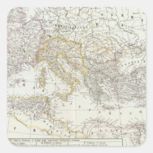 Weltkarte der östlichen Hemisphäre Quadratischer Aufkleber