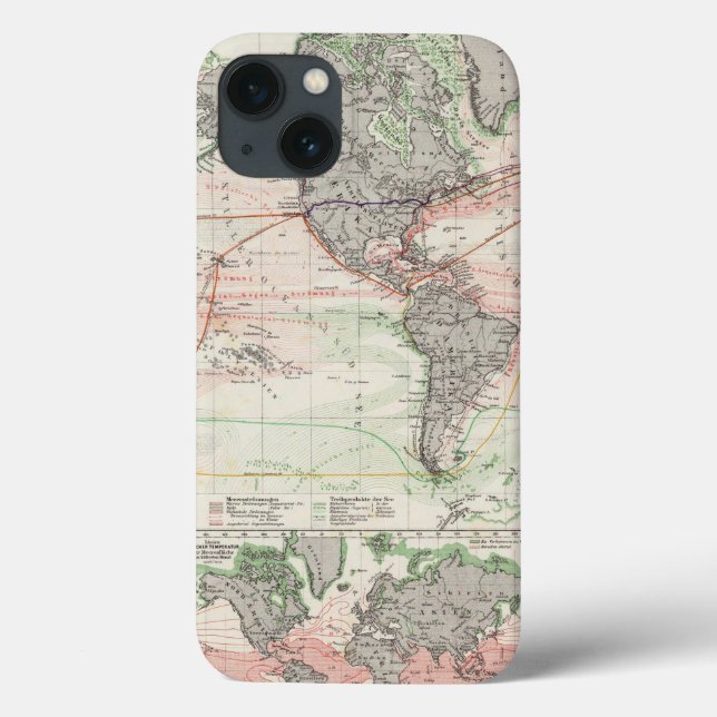 Weltkarte der Ozean-Strom Case-Mate iPhone Hülle (Rückseite)