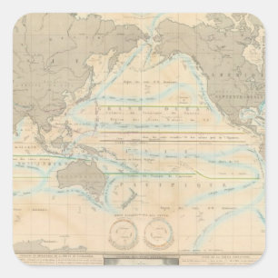 Weltkarte des Klimas Quadratischer Aufkleber