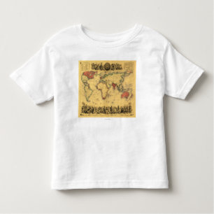 Weltkarte, die britische EmpirePanoramic Karte Kleinkind T-shirt