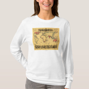 Weltkarte, die britische EmpirePanoramic Karte T-Shirt