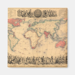 Weltkarte, die Britisches Imperium zeigt Magnet