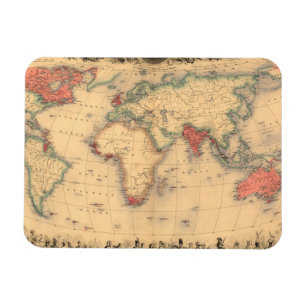Weltkarte, die Britisches Imperium zeigt Magnet