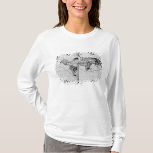 Weltkarte, die Magellans Weltreise verfolgt T-Shirt