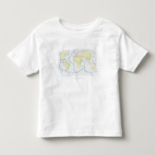 Weltkarte, die Plattenränder zeigt Kleinkind T-shirt