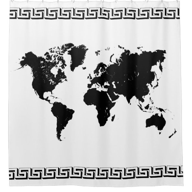 WELTKARTE DUSCHVORHANG (Vorderseite)