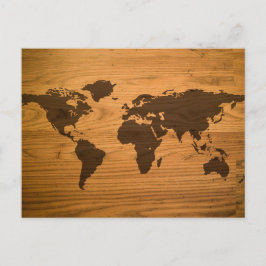 Weltkarte für Holzkörner Postkarte