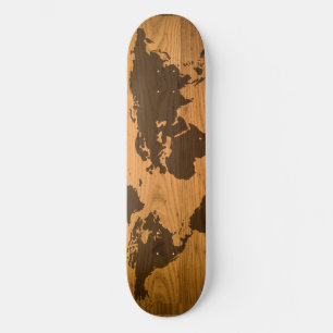 Weltkarte für Holzkörner Skateboard